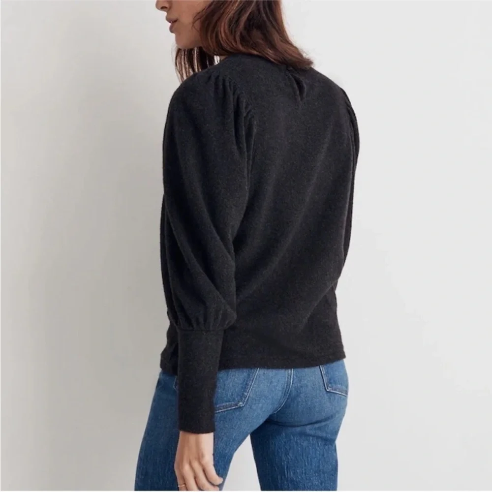 Madewell Charcoal Brush Cotton Puff Sleeve Top - Picture 3 of 4